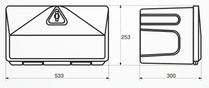 Stabilo Stabilo box 500-4 - onderbouw disselkist/disselbak/gereedschapskist - 530x250x300 mm
