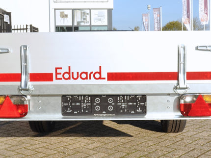 Aanhangwagendirect Awd Exclusive Eduard plateauwagen - 300x150 cm - 2000 kg bruto laadvermogen - 63 cm laadvloerhoogte - 30 cm borden - nu met gratis gemonteerd reservewiel