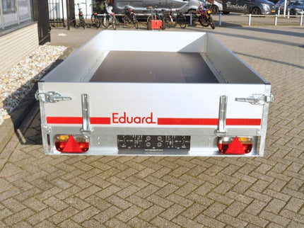 Aanhangwagendirect Awd Exclusive Eduard plateauwagen - 300x150 cm - 2000 kg bruto laadvermogen - 63 cm laadvloerhoogte - 30 cm borden - nu met gratis gemonteerd reservewiel