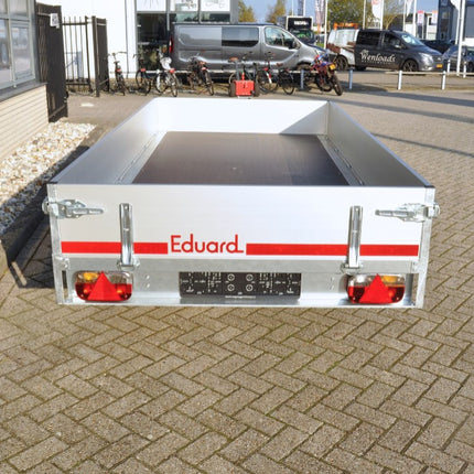 Aanhangwagendirect Awd Exclusive Eduard plateauwagen - 300x150 cm - 2000 kg bruto laadvermogen - 63 cm laadvloerhoogte - 30 cm borden - nu met gratis gemonteerd reservewiel