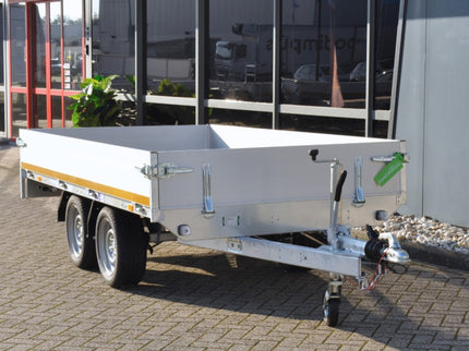Aanhangwagendirect Awd Exclusive Eduard plateauwagen - 300x150 cm - 2000 kg bruto laadvermogen - 63 cm laadvloerhoogte - 30 cm borden - nu met gratis gemonteerd reservewiel