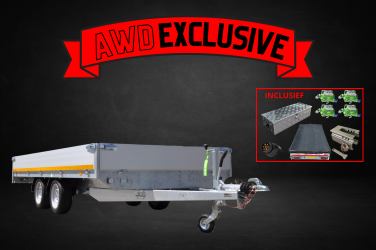 Aanhangwagendirect AWD Exclusive Eduard plateauwagen 406x200 cm - 2000 kg - nu met gratis gevulde aluminium traanplaat disselkist