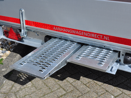 Aanhangwagendirect AWD exclusive - Geremde Eduard multitransporter - 406x200 cm - 3000 kg bruto laadvermogen - 63 cm laadvloerhoogte - 30 cm borden - inclusief oprijplaten, handlier & accessoires