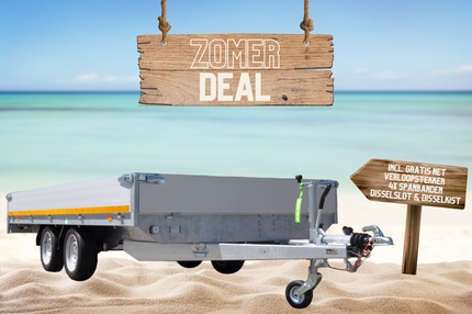Aanhangwagendirect AWD ZOMER DEAL Eduard kipper 406x200 cm - 2000 kg - nu met gratis gevulde aluminium traanplaat disselkist