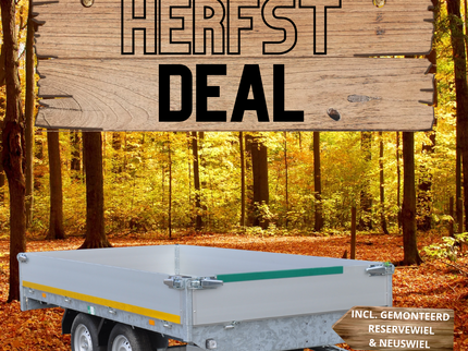 Aanhangwagendirect Herfst aanbieding! Plateauwagen - 310x160 cm - 750 kg bruto laadvermogen - inclusief voor gemonteerde onderdelen