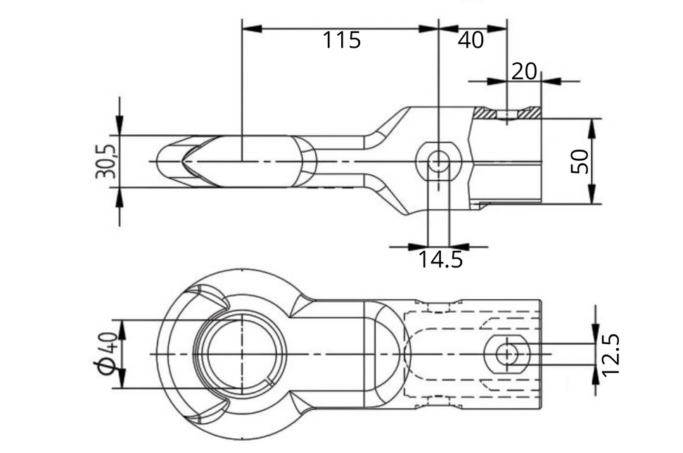 Aanhangwagendirect Knott KFG30 - trekoog / din-oog - rond 50 mm - 3000 kg