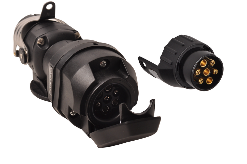 Aanhangwagendirect Spanningsomvormer van 24V naar 12V - 15 polige N-doos naar 7/13 polige stekkerdoos