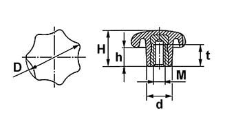 Aanhangwagendirect Sterknop bakeliet 50 mm M10
