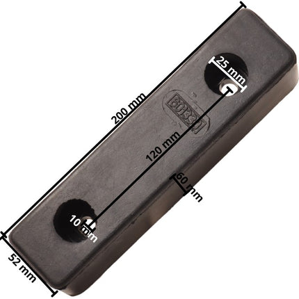 Aanhangwagendirect Stootkussen 200x52x60 mm - zwart