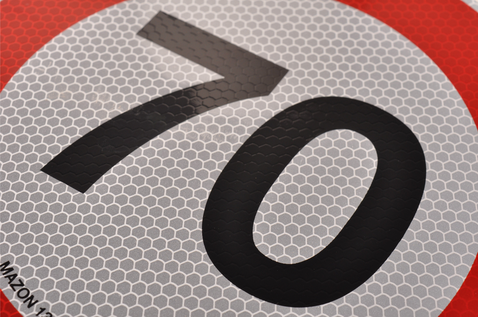 Aanhangwagendirect Tempo 70 sticker Italië - 20 cm