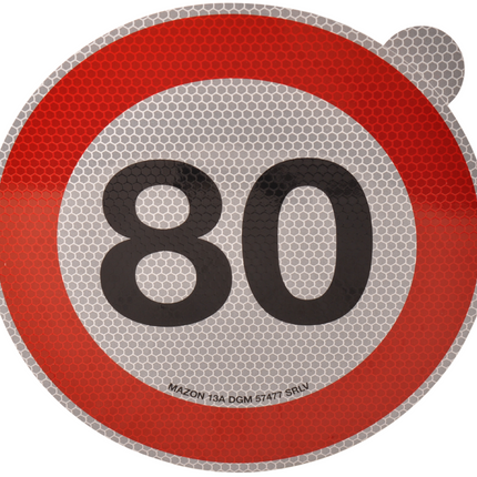 Aanhangwagendirect Tempo 80 sticker Italië - 20 cm