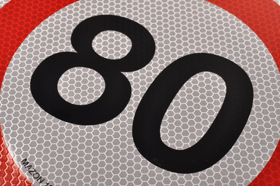 Aanhangwagendirect Tempo 80 sticker Italië - 20 cm