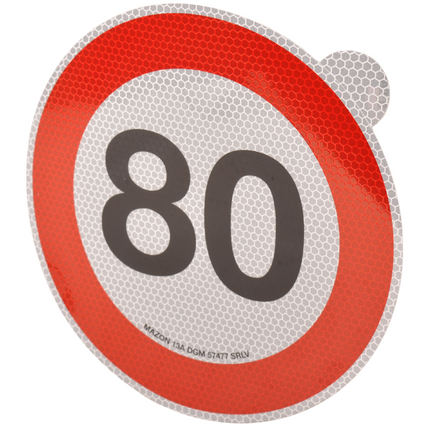 Aanhangwagendirect Tempo 80 sticker Italië - 20 cm