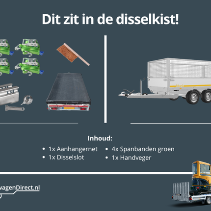 aanhangwagendirect VERHUUR Driezijdige Kipper met loofrekken (3)