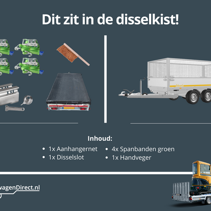aanhangwagendirect VERHUUR Driezijdige Kipper met loofrekken (6)