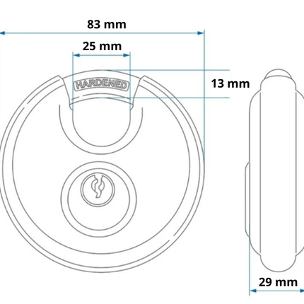 Abus Abus padlock Fixed Lock - premium discusslot - inclusief 2 sleutels
