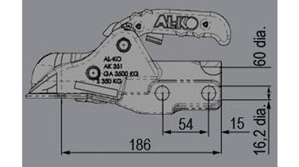 AL-KO AL-KO AK351 - rond 60 mm - 3500 kg - geremde koppeling