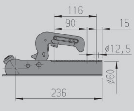 AL-KO AL-KO AK7-B - rond 60 mm - 750 kg - ongeremde koppeling