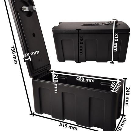 AL-KO AL-KO bovenbouw kunststof disselbak - 515x220x280 mm - met zijklep