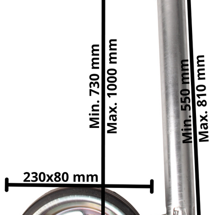 AL-KO AL-KO neuswiel 48 mm met stalen velg en massief rubber wiel - inclusief slinger met druklager en kogeldrukmeter