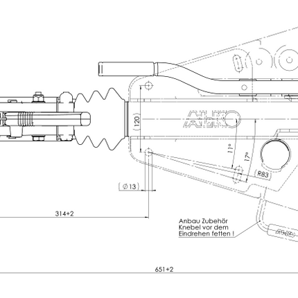 AL-KO AL-KO oplooprem aanhanger 150V - 1500 kg maximaal trekvermogen - V-dissel aansluiting - inclusief neuswielklem