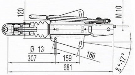 AL-KO AL-KO oplooprem aanhanger - 161S - maximaal trekvermogen: 1600 kg - V-dissel aansluiting - incl. neuswielconsole