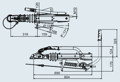 AL-KO AL-KO oplooprem aanhanger - 251S - maximaal trekvermogen: 2700 kg - V-dissel aansluiting - onder/bovenbouw