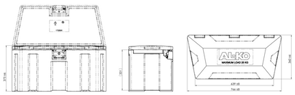 AL-KO AL-KO profi V-box bovenbouw disselkist/gereedschapkist/disselbak 766/639x360x375 mm