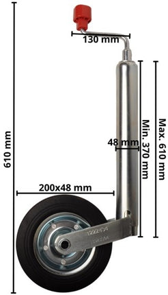 AL-KO Neuswiel Compact AL-KO - rond 48 mm - stalen velg met massief rubber wiel