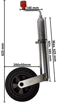 AL-KO Neuswiel Compact Alko, rond diameter 48 mm, kunststof velg met massief rubber wiel