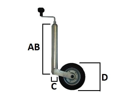 AL-KO Neuswiel Plus Alko , rond diameter 48 mm, extra lang, stalen velg met luchtband ( 260 x 85)