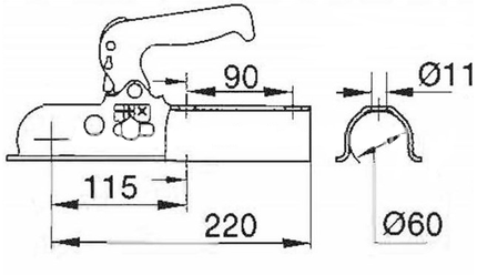 Albe Albe EM80RF - rond 60 mm - 800 kg - ongeremde koppeling