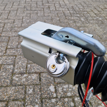 Albe Disselslot koker Albe - premium - zilver - staal - incl. RVS discusslot met 2 sleutels