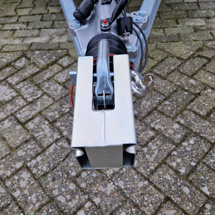 Albe Disselslot koker Albe - premium - zilver - staal - incl. RVS discusslot met 2 sleutels