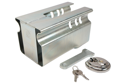 Albe Disselslot koker Albe - premium - zilver - staal - incl. RVS discusslot met 2 sleutels