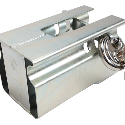 Albe Disselslot koker Albe - premium - zilver - staal - incl. RVS discusslot met 2 sleutels