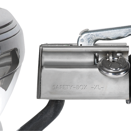 Albe Disselslot koker Albe XL - premium - zilver - staal - incl. RVS discusslot met 2 sleutels - Safetybox XL