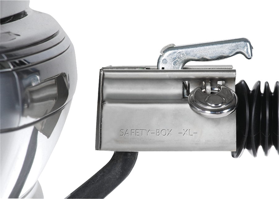 Albe Disselslot koker Albe XL - premium - zilver - staal - incl. RVS discusslot met 2 sleutels - Safetybox XL