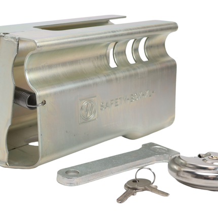 Albe Disselslot koker Albe XL - premium - zilver - staal - incl. RVS discusslot met 2 sleutels - Safetybox XL