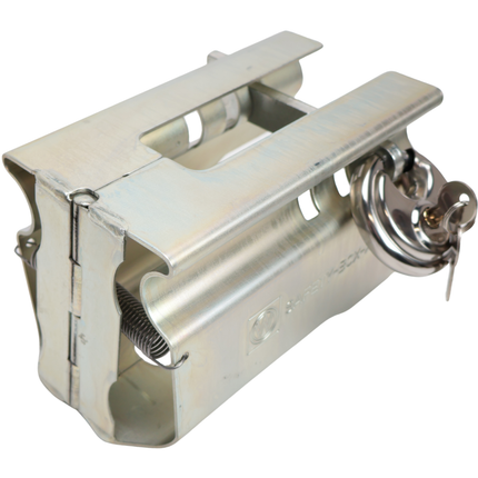 Albe Disselslot koker Albe XL - premium - zilver - staal - incl. RVS discusslot met 2 sleutels - Safetybox XL