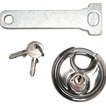 Albe Disselslot koker Albe XL - premium - zilver - staal - incl. RVS discusslot met 2 sleutels - Safetybox XL