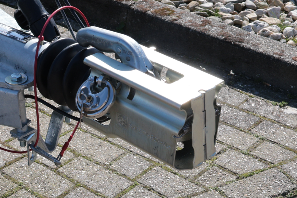 Albe Disselslot koker Albe XL - premium - zilver - staal - incl. RVS discusslot met 2 sleutels - Safetybox XL