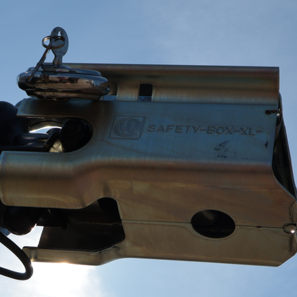 Albe Disselslot koker Albe XL - premium - zilver - staal - incl. RVS discusslot met 2 sleutels - Safetybox XL