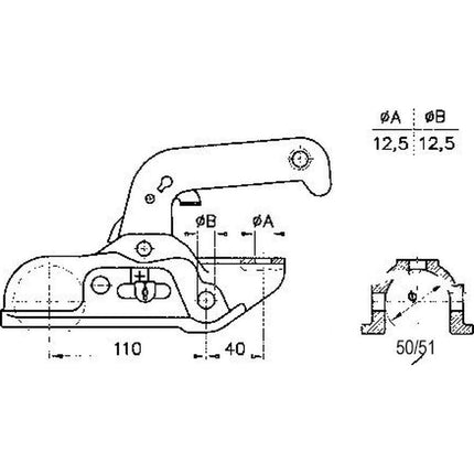 Albe Winterhoff/Albe EM150RB - rond 50 mm - 1500 kg - geremde koppeling