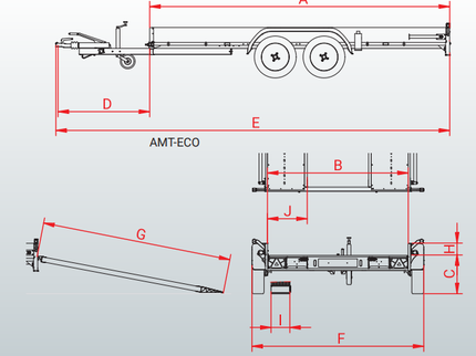 Anssems Anssems AMT 1300 ECO autotransporter - 1300 kg bruto laadvermogen - 340x180 cm laadoppervlak - geremd