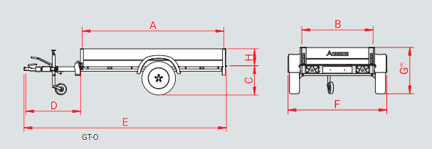 Anssems Anssems GTB 1200 bakwagen - 1200 kg bruto laadvermogen - 301x126 cm laadoppervlak - geremd