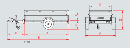 Anssems Anssems GTB 1200 VT1 bagagewagen - 1200 kg bruto laadvermogen - 251x126x83 cm laadoppervlak - geremd - inclusief deksel