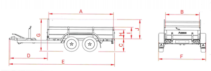 Anssems Anssems GTT 750 R bakwagen - 750 kg bruto laadvermogen - 251x126 cm laadoppervlak - ongeremd - inclusief reling en voorrek