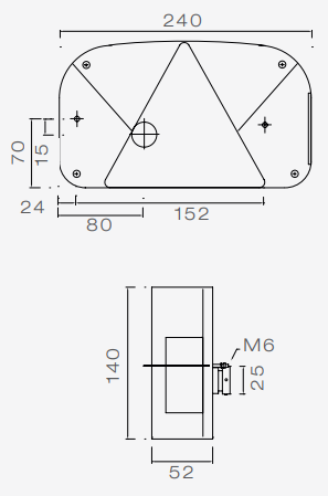 Set: Aspöck Multipoint II achterlichten met 4,5 m kabelboom 7 polige stekker