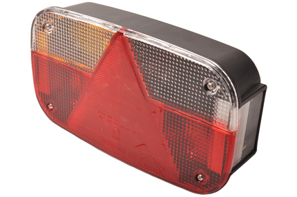 Aspock Achterlicht - Aspock Multipoint 3 - links - 5-polige connector - inclusief breedteverlichting en oranje reflector
